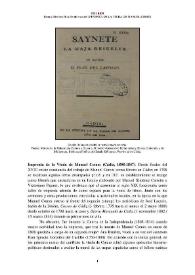  Imprenta de la Viuda de Manuel Comes (Cádiz, 1808-1847) [Semblanza] 