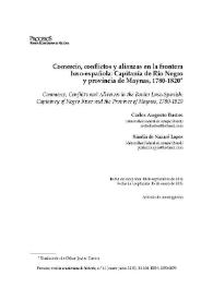Comercio, conflictos y alianzas en la frontera luso-española: Capitanía de Río Negro y provincia de Maynas, 1780-1820 