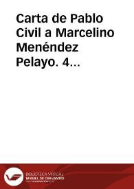 Carta de Pablo Civil a Marcelino Menéndez Pelayo. 4 julio 1897