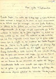 Carta de Indalecio Prieto a Carlos Esplá. Nueva York, 9 de septiembre