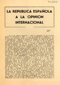 La República española a la opinión internacional