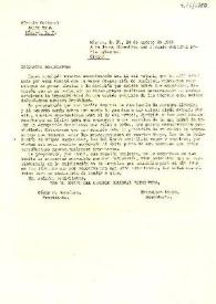 Carta del Círculo Cultural Jaime Vera al Círculo Cultural Pablo Iglesias. México D. F., 14 de agosto 1945