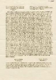 Carta del Círculo Cultural Pablo Iglesias al Círculo Cultural Jaime Vera