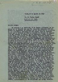 Carta de Indalecio Prieto a Carlos Esplá. París, 27 de agosto de 1947