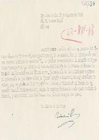 Carta de Indalecio Prieto a Carlos Esplá. San Juan de la Luz, 19 de agosto de 1948