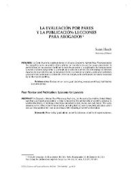 La evaluación por pares y la publicación: lecciones para abogados