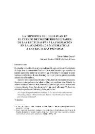 La impronta de Jorge Juan en el cuerpo de ingenieros militares : de las lecturas para la formación en la Academia de Matemáticas a las lecturas privadas