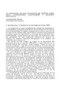 El Seminario de San Fulgencio de Murcia (1808-1823) : catolicismo, liberalismo y reforma educativa