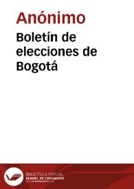 Boletín de elecciones de Bogotá
