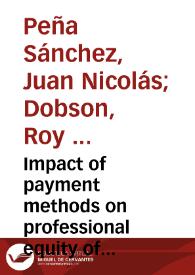 Impact of payment methods on professional equity of physicians