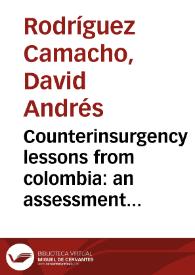 Counterinsurgency lessons from colombia: an assessment of the colombian army transformation from 1998 to 2010