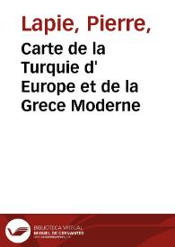 Carte de la Turquie d' Europe et de la Grece Moderne