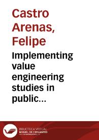 Implementing value engineering studies in public infrastructure project delivery framework