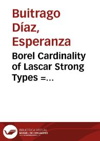 Borel Cardinality of Lascar Strong Types = Cardinalidad de Borel de los tipos fuertes de Lascar