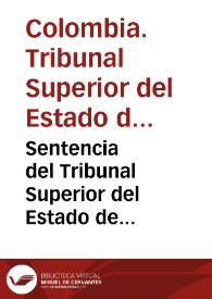 Sentencia del Tribunal Superior del Estado de Cundinamarca