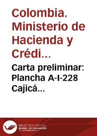 Carta preliminar: Plancha A-I-228 Cajicá (Cundinamarca, Colombia) - Revés