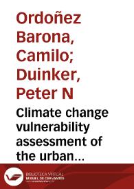 Climate change vulnerability assessment of the urban forest in three Canadian cities