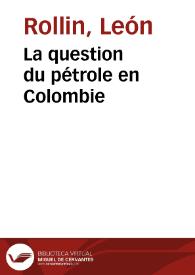 La question du pétrole en Colombie