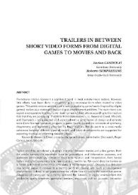 Trailers in between short video forms from digital games to movies and back