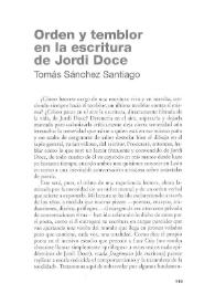 Orden y temblor en la escritura de Jordi Doce