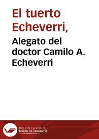 Alegato del doctor Camilo A. Echeverri