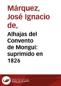 Alhajas del Convento de Mongui: suprimido en 1826