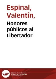 Honores públicos al Libertador