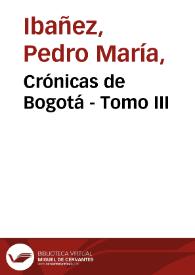 Crónicas de Bogotá - Tomo III