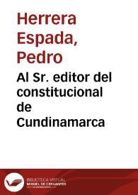 Al Sr. editor del constitucional de Cundinamarca