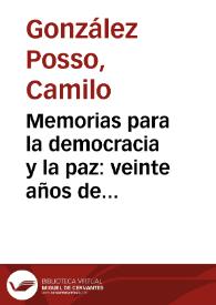 Memorias para la democracia y la paz: veinte años de la Constitución Política de Colombia