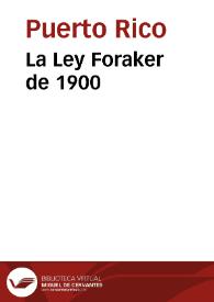 La Ley Foraker de 1900