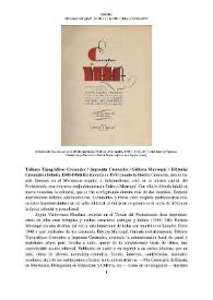 Talleres Tipográficos Cremades - Imprenta Cremades - Editora Marroquí - Editorial Cremades (Tetuán, 1940-1964) [Semblanza]