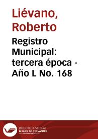 Registro Municipal: tercera época - Año L No. 168