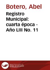 Registro Municipal: cuarta época - Año LIII No. 11