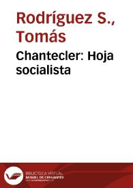 Chantecler: Hoja socialista