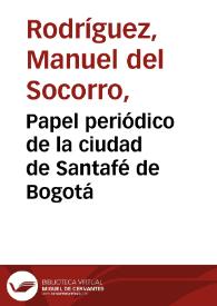 Papel periódico de la ciudad de Santafé de Bogotá