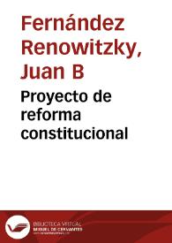 Proyecto de reforma constitucional