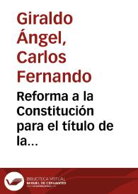 Reforma a la Constitución para el título de la administración pública