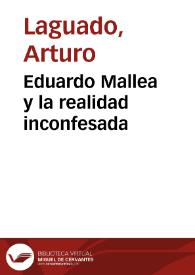 Eduardo Mallea y la realidad inconfesada