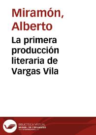 La primera producción literaria de Vargas Vila