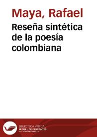 Reseña sintética de la poesía colombiana