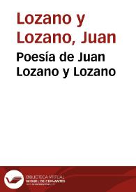 Poesía de Juan Lozano y Lozano
