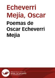 Poemas de Oscar Echeverri Mejia