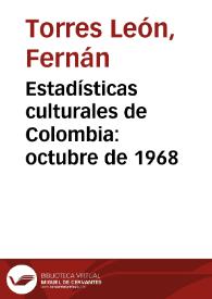 Estadísticas culturales de Colombia: octubre de 1968