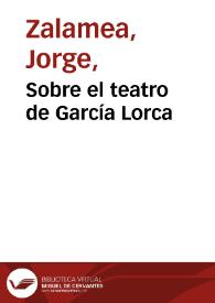 Sobre el teatro de García Lorca
