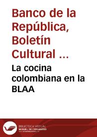 La cocina colombiana en la BLAA