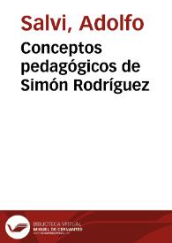 Conceptos pedagógicos de Simón Rodríguez