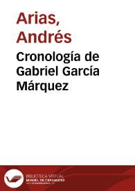 Cronología de Gabriel García Márquez