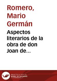 Aspectos literarios de la obra de don Joan de Castellanos: Octubre de 1967