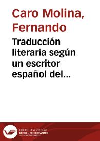 Traducción literaria según un escritor español del siglo XVI, Gonzalo Jiménez de Quesada descubridor del Nuevo Reino de Granada